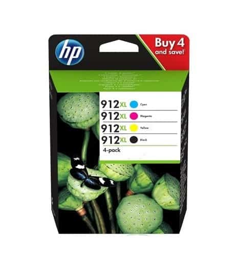 סט 4 ראשי דיו HP 912XL