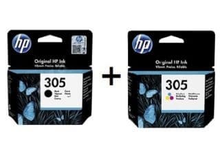 ראש דיו שחור + ראש דיו צבעוני HP 305