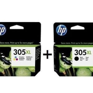 ראש דיו שחור + ראש דיו צבעוני מסדרת HP 305XL
