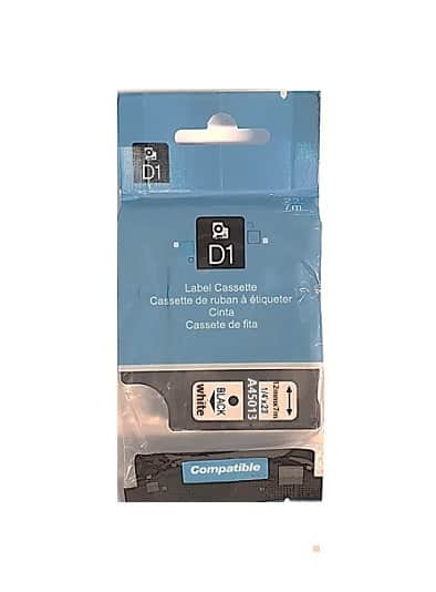 dymo a45013 black on white 12mm 7m