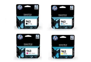 סט 4 ראשי דיו מקוריים HP 963 BK C M Y
